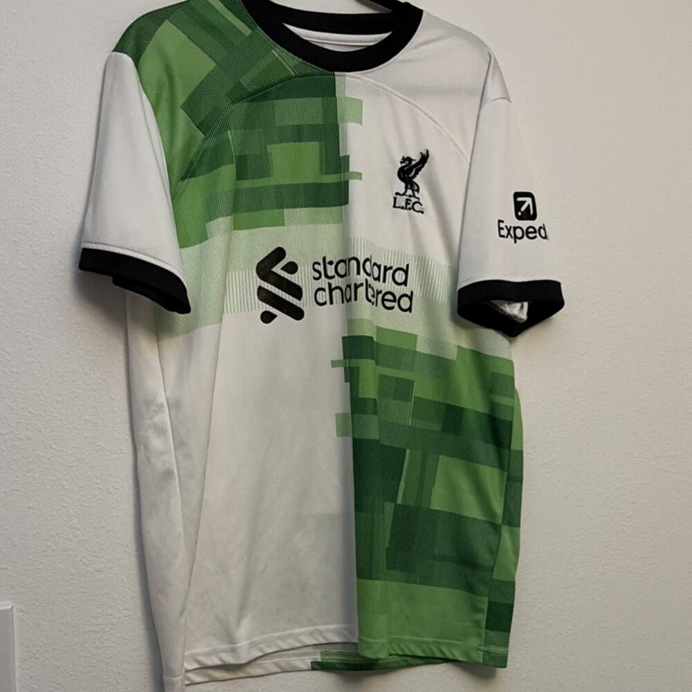 Liverpool Pelaez #14 Men's XL Soccer Jersey White Green Black Football Shirt